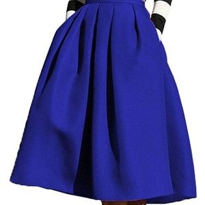 Cobalt Blue Midi Circle Skirt